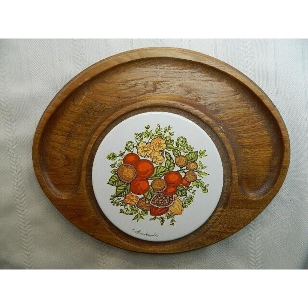 Vintage Goodwood Corningware Spice Of Life Cheese Serving Board Tray  Japan